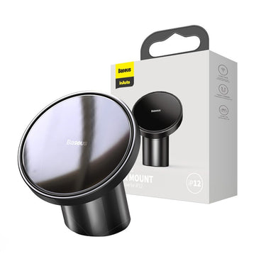 Baseus Magnetic Car Mount for Dashboards and Air Outlets (Magsafe Compatible + Ring Included ) - Bla